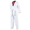 Võ phục Taekwondo cổ đỏ đen vải sọc hiệu Black Eagle cao cấp